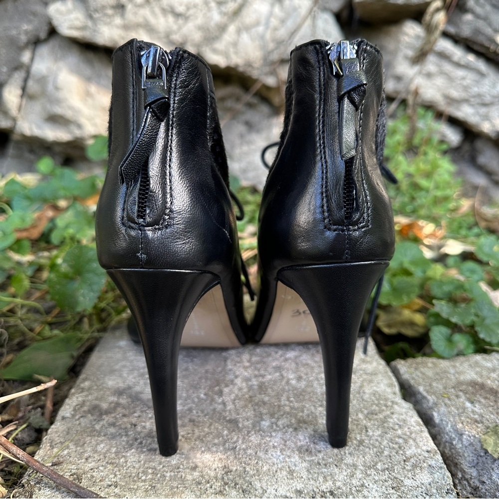 French Connection Black leather Heels size 38.5 - Picture 4 of 8